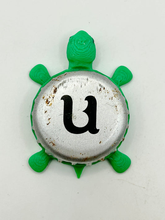 Unibroue Beer - Bottle Cap Magnet Turtle Shell Shocked Art