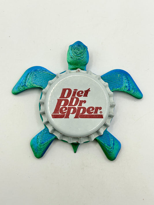 Diet Dr Pepper - Sea Turtle Bottle Cap Magnet Shell Shocked Art