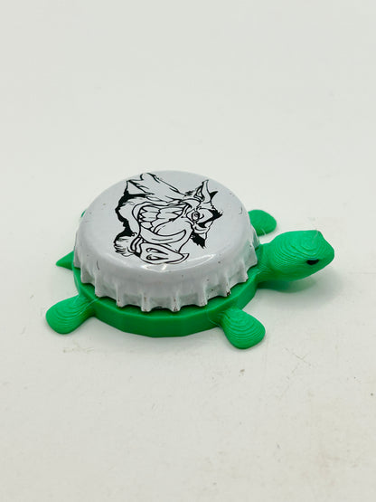 Lager Heads Brewing - Bottle Cap Magnet Turtle Shell Shocked Art