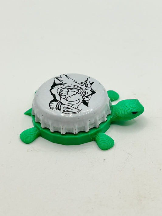 Lager Heads Brewing - Bottle Cap Magnet Turtle Shell Shocked Art