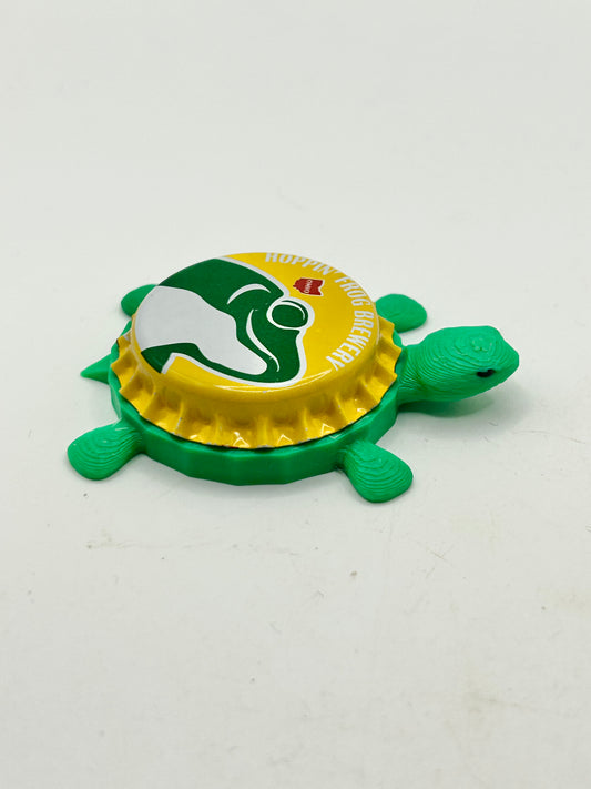 Hoppin’ Frog Brewery (Yellow) - Bottle Cap Magnet Turtle Shell Shocked Art