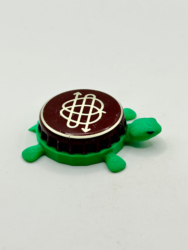 Saro Cider - Bottle Cap Magnet Turtle Shell Shocked Art