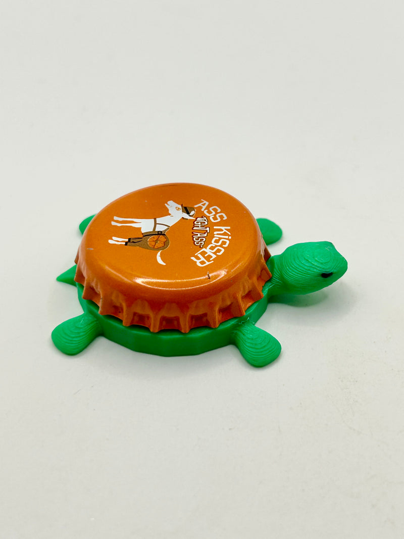 Ass Kisser Tight Ass - Bottle Cap Magnet Turtle Shell Shocked Art