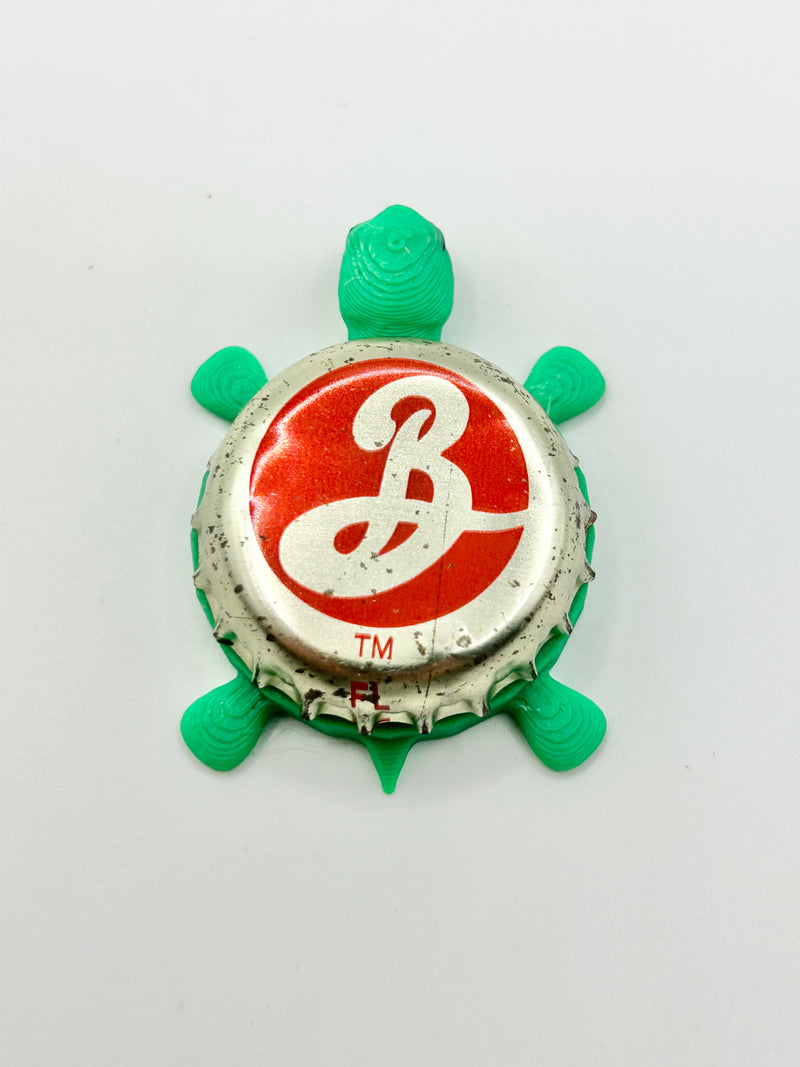 Brooklyn Beer (Red Background) - Bottle Cap Magnet Turtle Shell Shocked Art