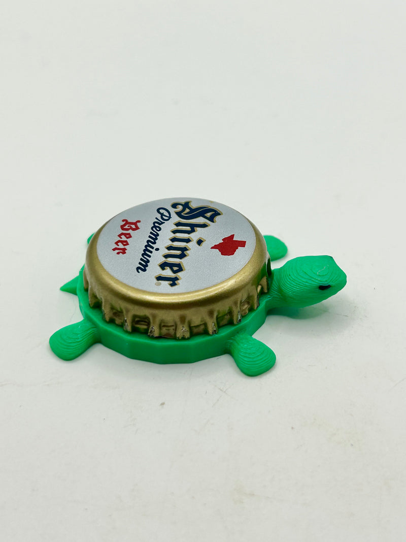 Shiner Premium Beer - Bottle Cap Magnet Turtle Shell Shocked Art