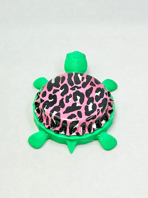 Pink Cheetah Print - Bottle Cap Magnet Turtle Shell Shocked Art