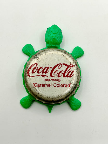 Coca Cola (Silver) - Bottle Cap Magnet Turtle Shell Shocked Art