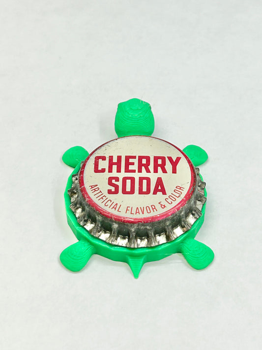 Cherry Soda (Vintage) - Bottle Cap Magnet Turtle