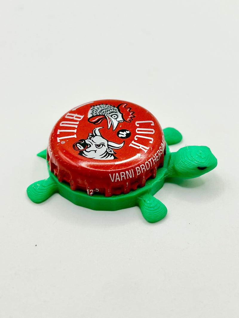 Cock & Bull - Bottle Cap Magnet Turtle Shell Shocked Art