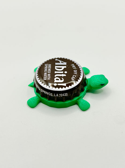 Abita Beer (Brown & White Cap) - Bottle Cap Magnet Turtle
