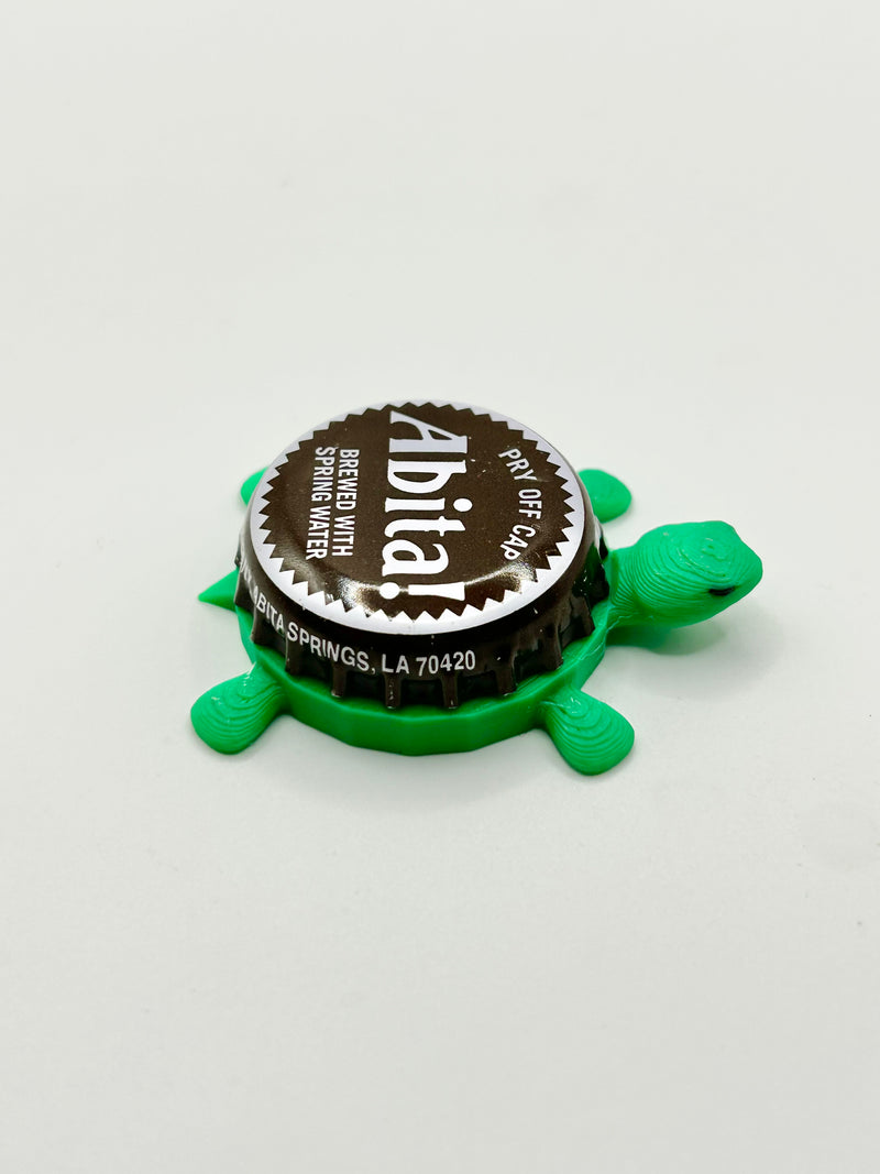Abita Beer (Brown & White Cap) - Bottle Cap Magnet Turtle Shell Shocked Art
