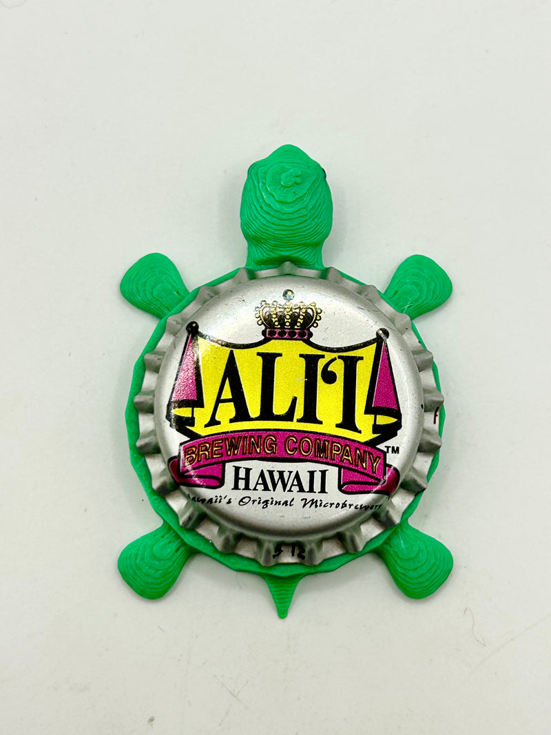 Ali’i Brewing (Hawaii) - Bottle Cap Magnet Turtle Shell Shocked Art