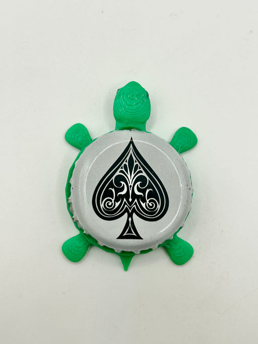 Ace of Spades - Bottle Cap Magnet Turtle Shell Shocked Art
