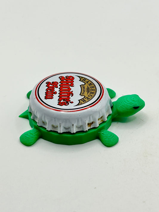 Bamberger Mahr’s Brau (White) - Bottle Cap Magnet Turtle Shell Shocked Art