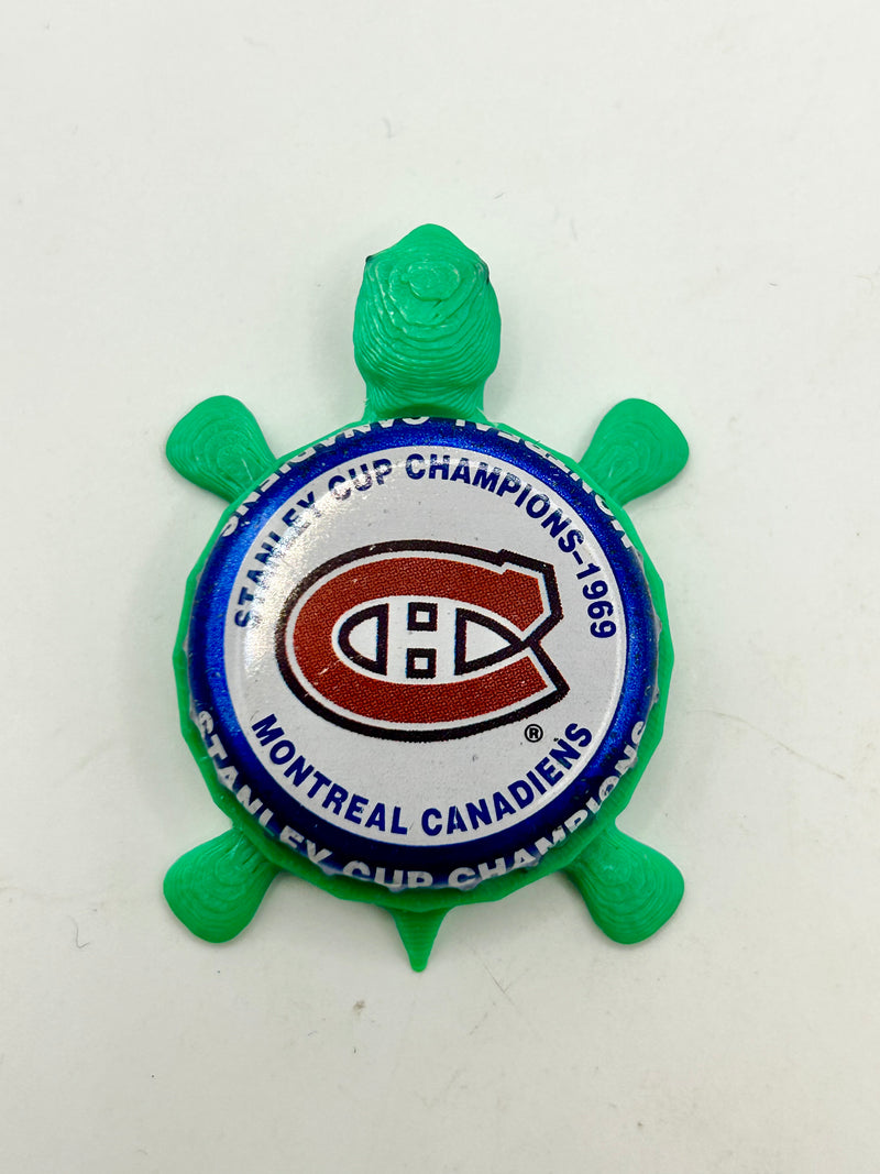 Montreal Canadiens Stanley Cup Champions (1969) - Bottle Cap Magnet Turtle Shell Shocked Art