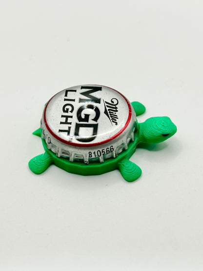 MGD Miller Genuine Draft Light (Vintage Design 2) - Bottle Cap Magnet Turtle Shell Shocked Art