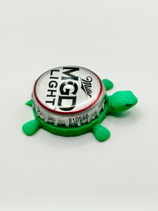 MGD Miller Genuine Draft Light (Vintage Design 2) - Bottle Cap Magnet Turtle Shell Shocked Art