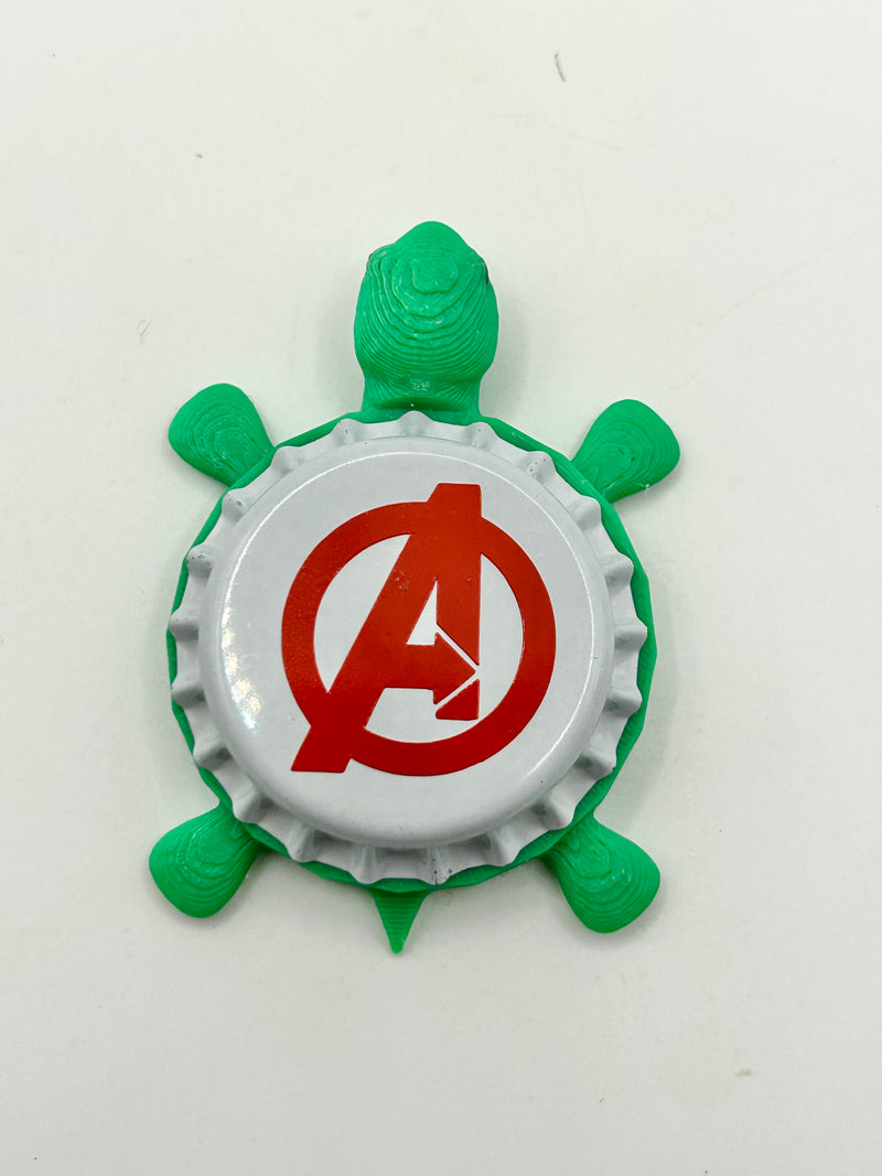 Avengers - Bottle Cap Magnet Turtle Shell Shocked Art
