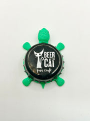 Beer Cat Pure Craft - Bottle Cap Magnet Turtle Shell Shocked Art