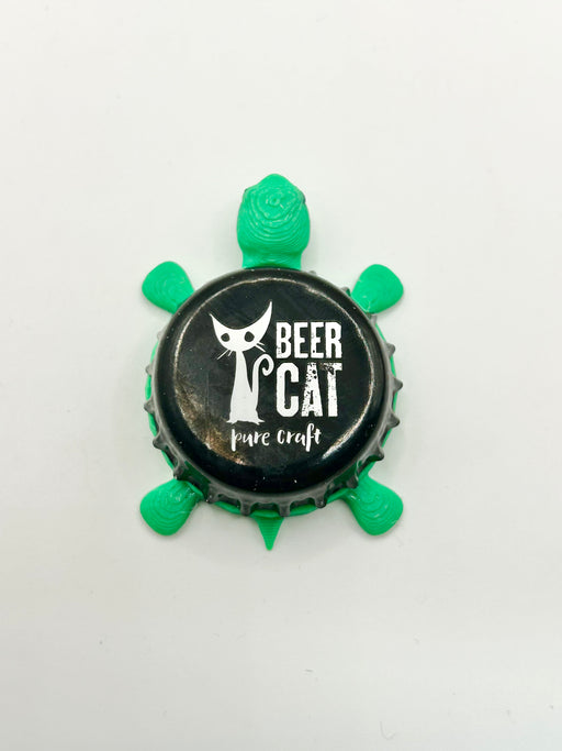 Beer Cat Pure Craft - Bottle Cap Magnet Turtle Shell Shocked Art