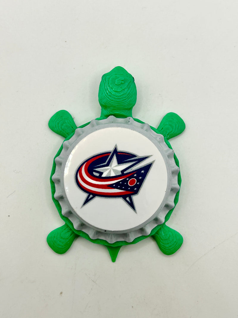 Columbus Blue Jackets - Bottle Cap Magnet Turtle Shell Shocked Art
