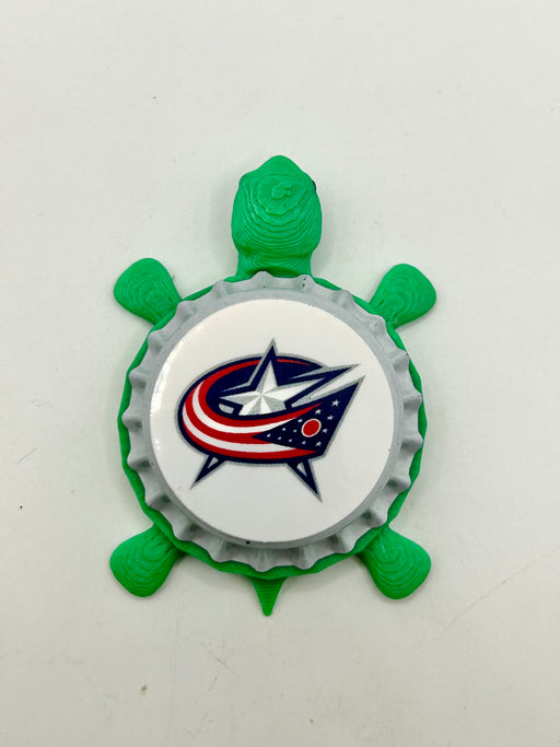 Columbus Blue Jackets - Bottle Cap Magnet Turtle Shell Shocked Art