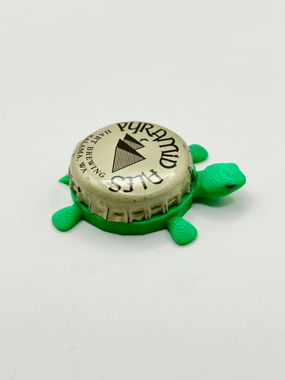Pyramid Ales Brewing (Vintage - Beige) - Bottle Cap Magnet Turtle Shell Shocked Art