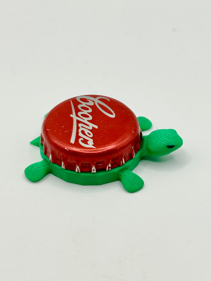 Cooper’s Brewing (Red) - Bottle Cap Magnet Turtle Shell Shocked Art