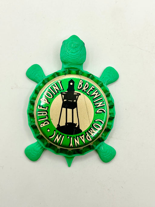 Blue Point Brewing Co (Vintage Green) - Bottle Cap Magnet Turtle Shell Shocked Art