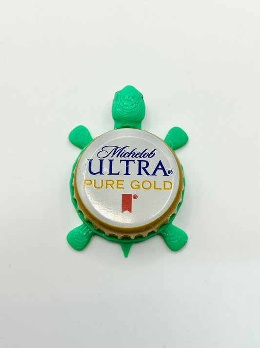Michelob Ultra Pure Gold - Bottle Cap Magnet Turtle