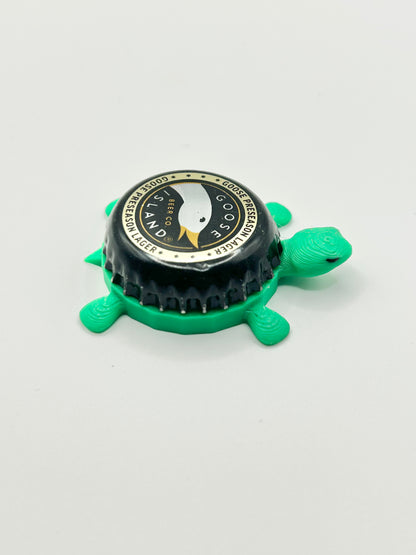 Goose Island Goose Preseason Lager - Bottle Cap Magnet Turtle Shell Shocked Art