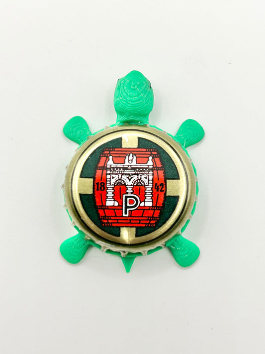 Pilsner Urquell (Barrel Design) - Bottle Cap Magnet Turtle