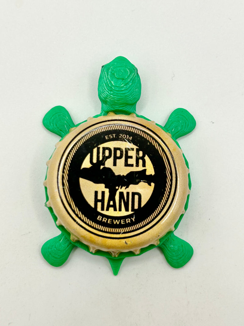 Upper Hand Brewing - Bottle Cap Magnet Turtle Shell Shocked Art