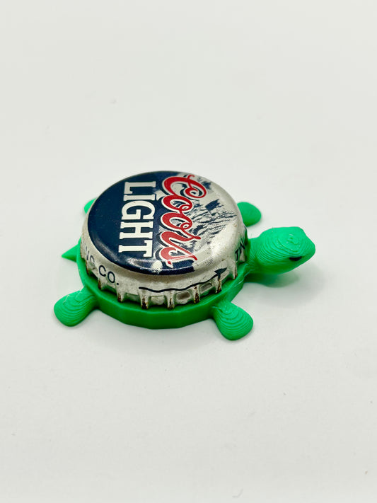 Coors Light (Vintage with Mountains, Red Text) - Bottle Cap Magnet Turtle
