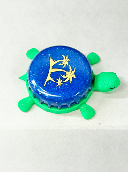 Seagrams Escapes Three Palms - Bottle Cap Magnet Turtle Shell Shocked Art