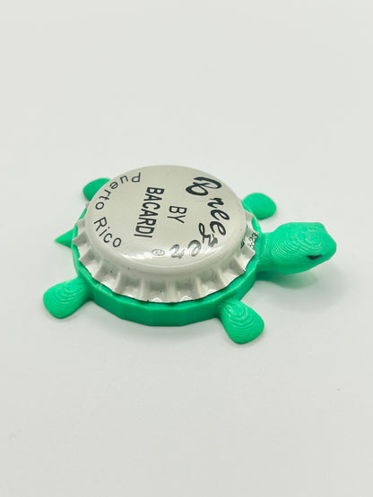 Bacardi Breezer - Bottle Cap Magnet Turtle Shell Shocked Art
