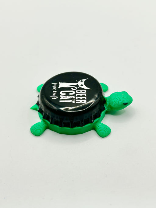 Beer Cat Pure Craft - Bottle Cap Magnet Turtle Shell Shocked Art