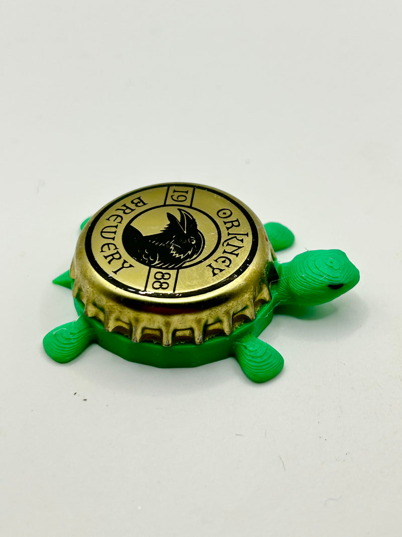 Orkney Brewery - Bottle Cap Magnet Turtle Shell Shocked Art