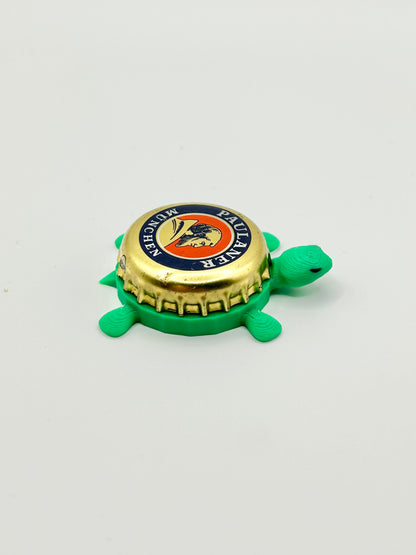 Paulaner Munchen (Gold) - Bottle Cap Magnet Turtle Shell Shocked Art