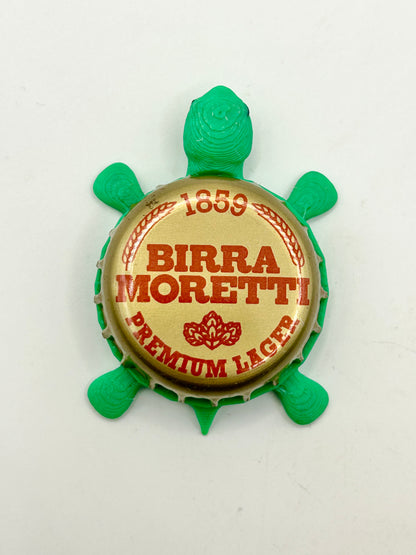 Birra Moretti (1859) - Bottle Cap Magnet Turtle Shell Shocked Art