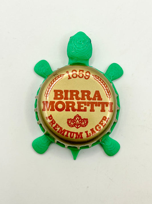Birra Moretti (1859) - Bottle Cap Magnet Turtle Shell Shocked Art