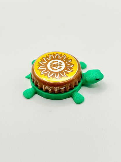 Shock Top Sun Logo - Bottle Cap Magnet Turtle Shell Shocked Art