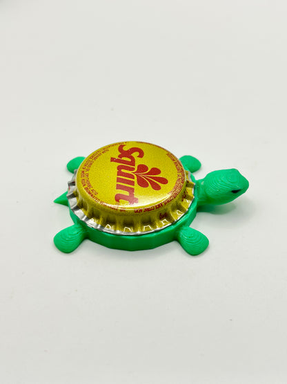 Squirt Soda - Bottle Cap Magnet Turtle Shell Shocked Art