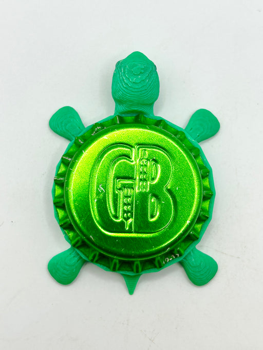 Gordon Biersch Brewing (Green) - Bottle Cap Magnet Turtle Shell Shocked Art