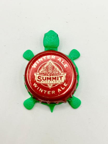 Summit Winter Ale (Red) - Bottle Cap Magnet Turtle Shell Shocked Art