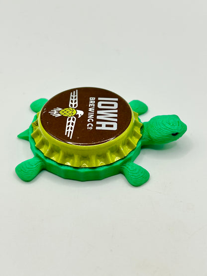 Iowa Brewing Co - Bottle Cap Magnet Turtle Shell Shocked Art