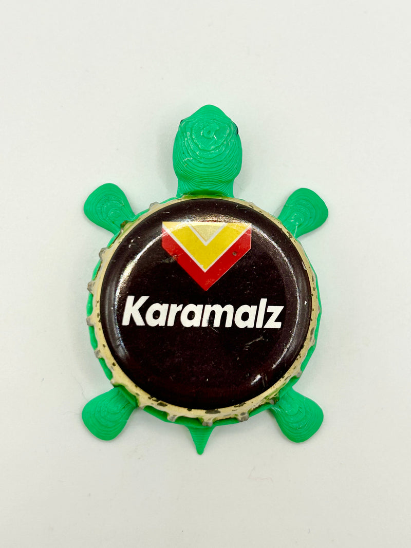 Karamalz Beer - Bottle Cap Magnet Turtle Shell Shocked Art