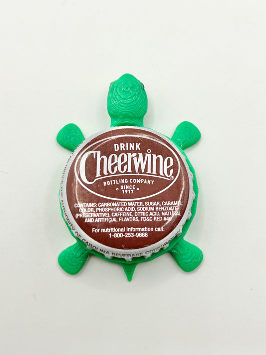 Cheerwine (Maroon) - Bottle Cap Magnet Turtle