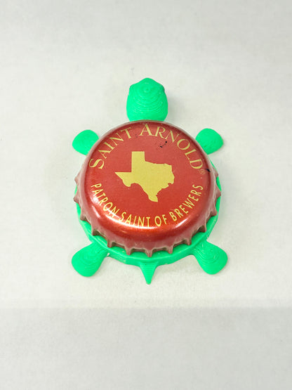 Saint Arnold Brewing (Texas) - Bottle Cap Magnet Turtle Shell Shocked Art