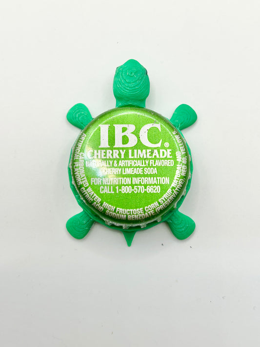 IBC Cherry Limeade Soda (Older Design) - Bottle Cap Magnet Turtle